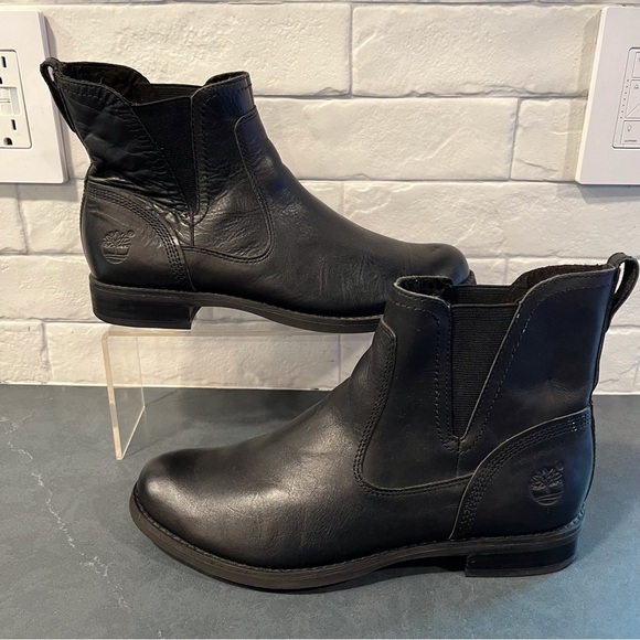 Timberland sz 8 Savin Hill Chelsea ankle black leather boots - Picture 3 of 16